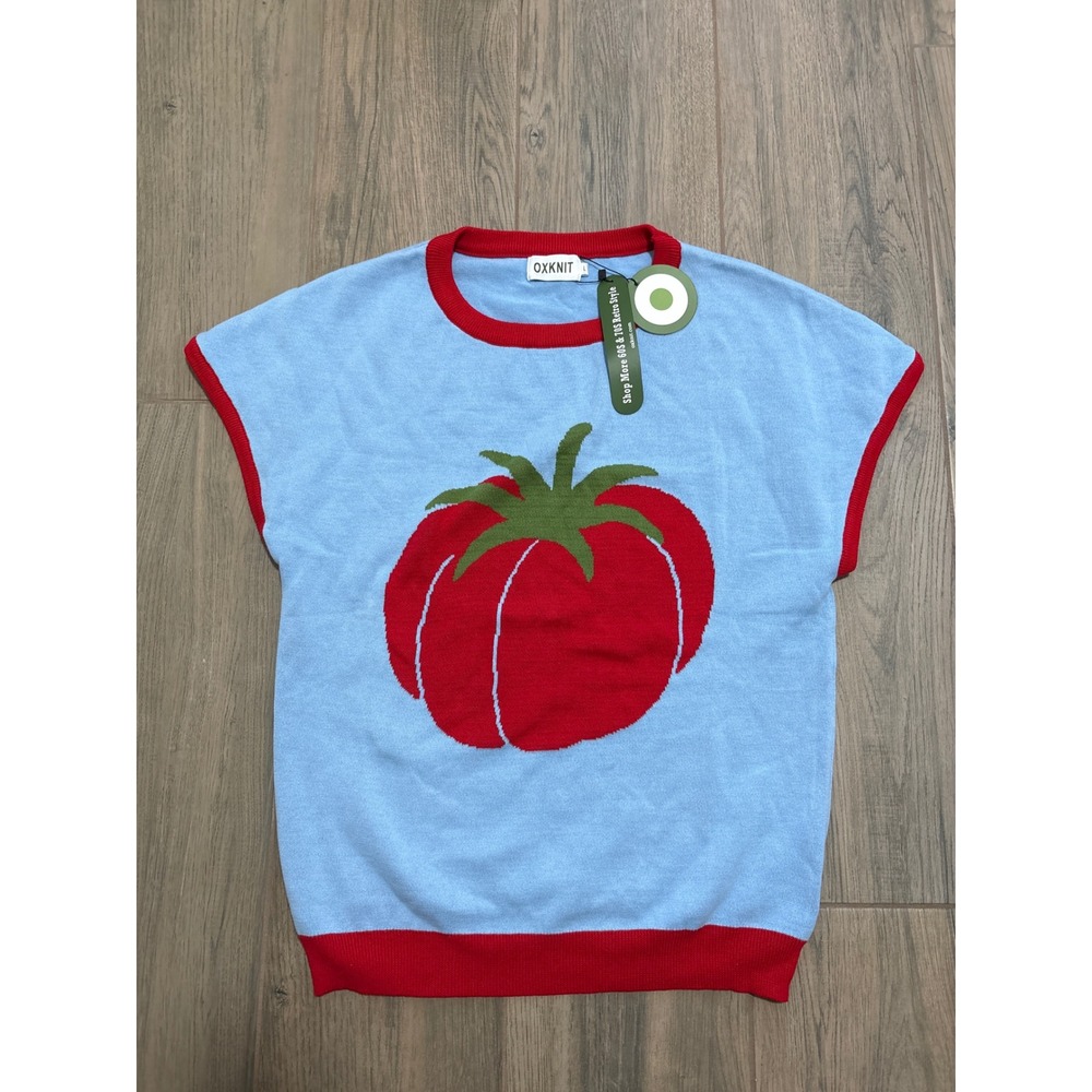 Oxknit 60/70s Vintage Inspired Retro Tomato Sweater Size Large